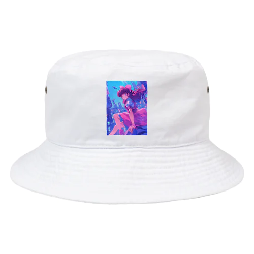 昭和レトロアニメ風近未来ガール Bucket Hat