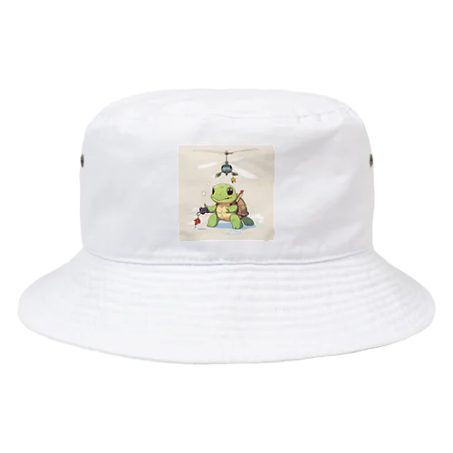 おもちゃのヘリコプターでかわいいカメに会おう Bucket Hat