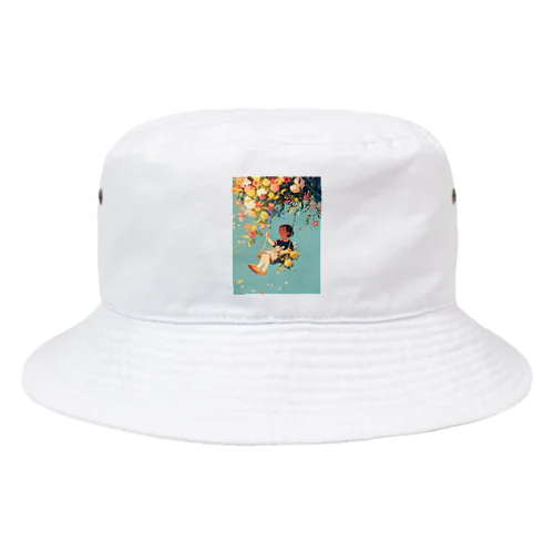 花ブランコに揺られ喜ぶ女の子　ラフルール　1859 Bucket Hat