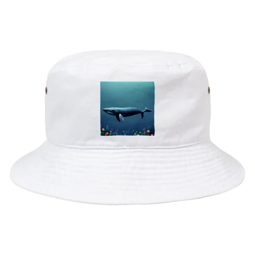 海中を泳ぐクジラのひれ Bucket Hat