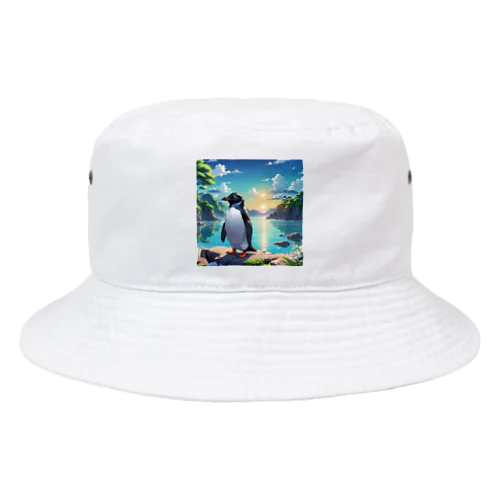 海辺のペンギン画像！ Bucket Hat