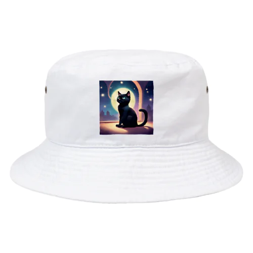 可愛い黒猫のキャラクターグッズ Bucket Hat