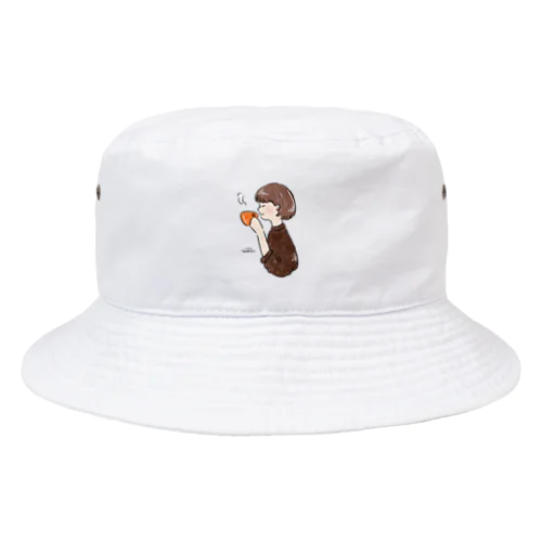 ほっとひと息つく女の子　オレンジショコラ Bucket Hat