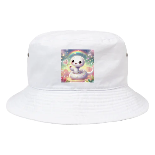 金運アップのファンシー白蛇ちゃん Bucket Hat