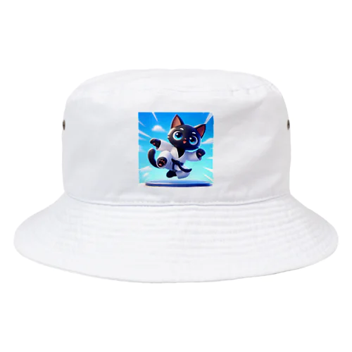 ハイキック空手家クロネコ君 Bucket Hat