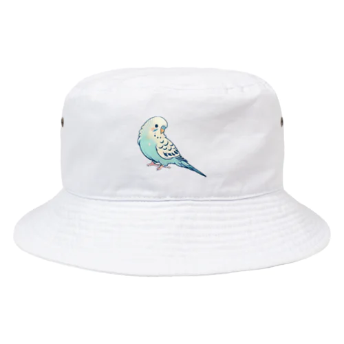 青色の可愛いセキセイインコ Bucket Hat