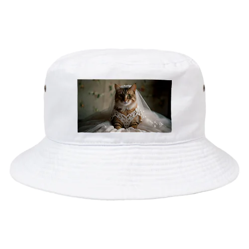 ウエディングドレスを着た猫 Bucket Hat