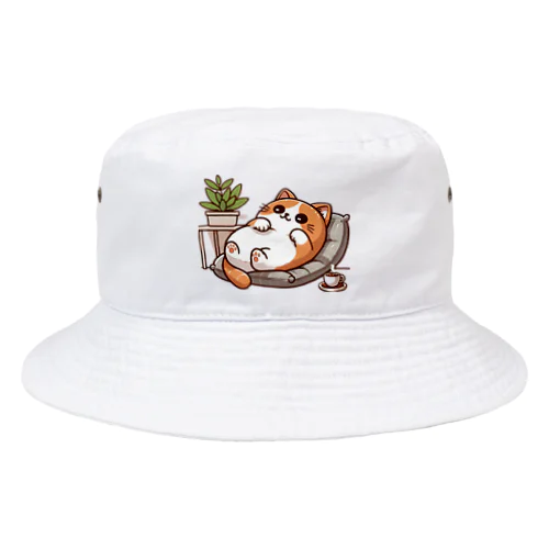 かわいい猫のヘソ天まる Bucket Hat