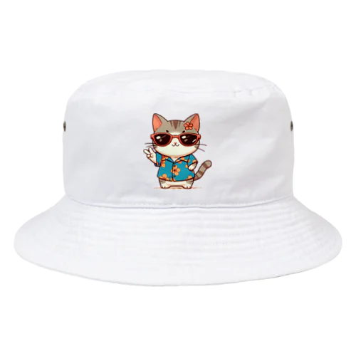かわいい猫のアロハまる Bucket Hat