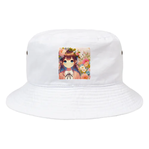 可愛い女の子とお花10 Bucket Hat