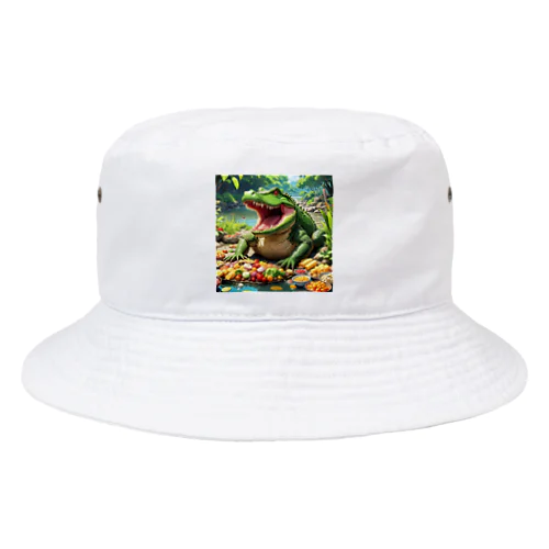 食べてるワニ Bucket Hat