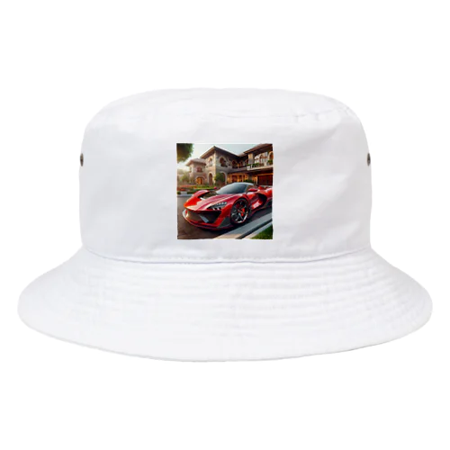 かっこいい赤いスポーツカー Bucket Hat