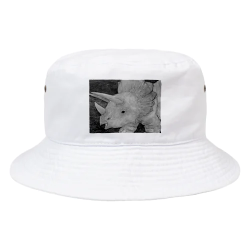 トリケラトプス　モノクロ Bucket Hat