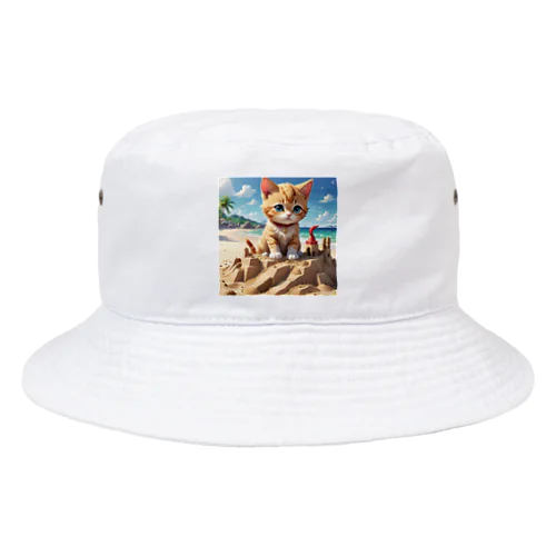 砂の城で遊ぶ猫 Bucket Hat