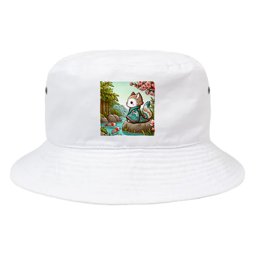 ほのぼの猫と鯉 Bucket Hat