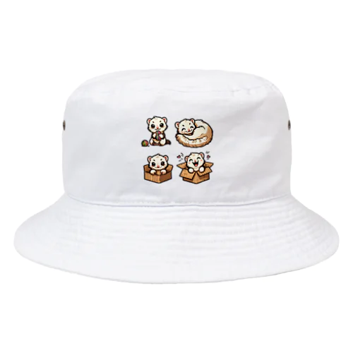 かわいいフェレットおはよう！！ Bucket Hat