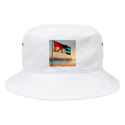 風になびくビーチフラッグ Bucket Hat