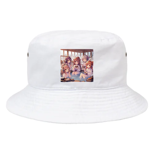 温泉を楽しむ女子 Bucket Hat