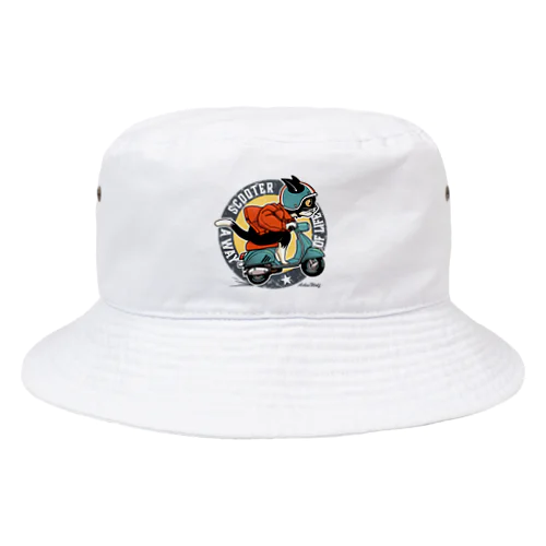 スクーターに乗った猫 Bucket Hat