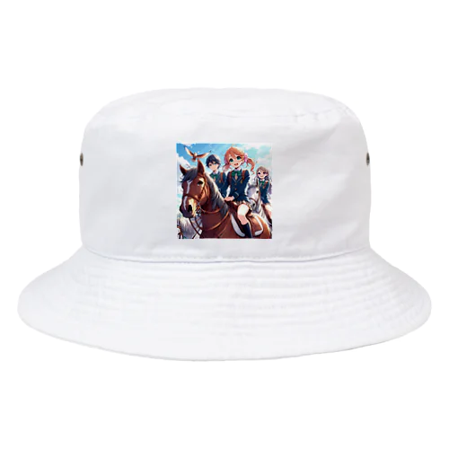 馬で通学する仲間たち Bucket Hat