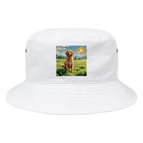 ドット絵のゴールデンレトリバー Bucket Hat