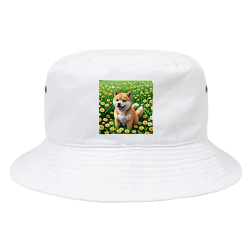 お花畑と柴犬 Bucket Hat