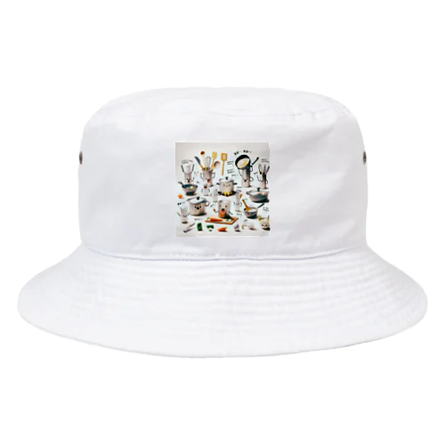 感情豊かなキッチン用品たちの楽しい会話 Bucket Hat