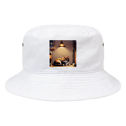 ライトに照らされた猫 Bucket Hat