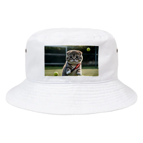 猫とテニス Bucket Hat