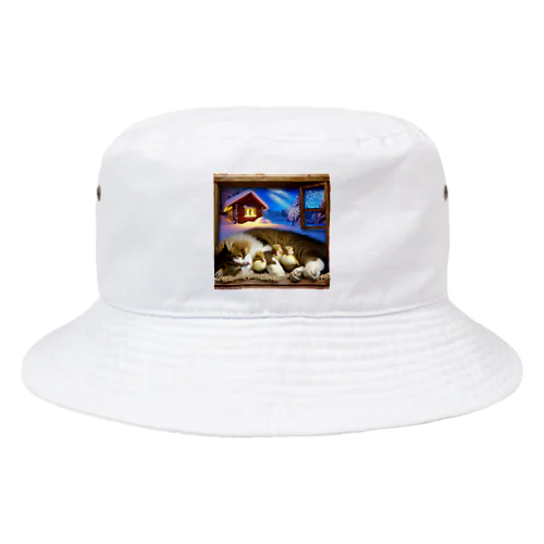 猫とアヒルの子の愛 Bucket Hat