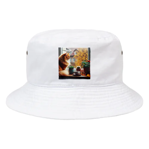 景色を眺める猫 Bucket Hat