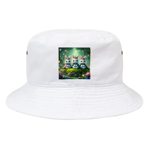 メルヘンチックなかわいいウサギです。フリーサイズです。 Bucket Hat