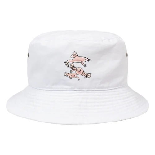 連なるアフリカツメガエル(アルビノ) Bucket Hat