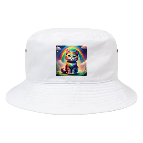 rainbow-にゃんこ Bucket Hat