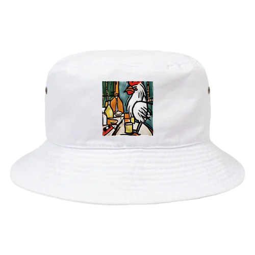 にわとりさん朝ごはんを食べる！ Bucket Hat