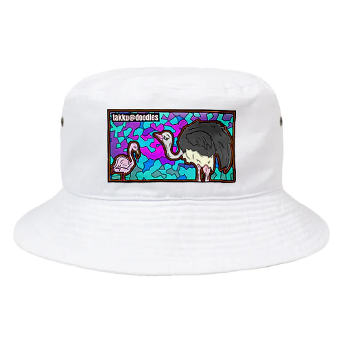 ダチョウとフラミンゴ Bucket Hat