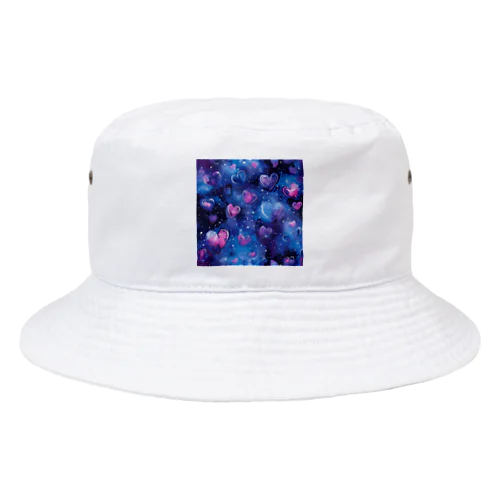 ハート　ピンク　青　クリスタル　夜空　可愛い Bucket Hat