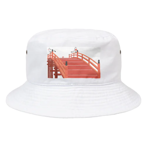 狐の手毬唄 太鼓橋と狛狐 Bucket Hat