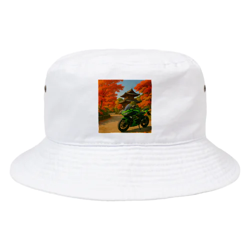 ご当地バイク旅　京都編　(フルカウル・green) Bucket Hat