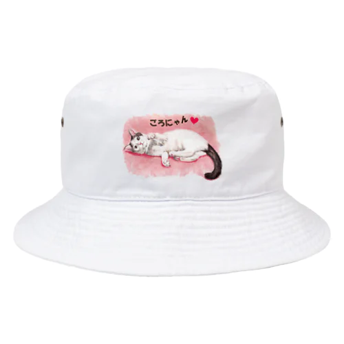 猫パステル画〈ごろにゃん💗〉 Bucket Hat