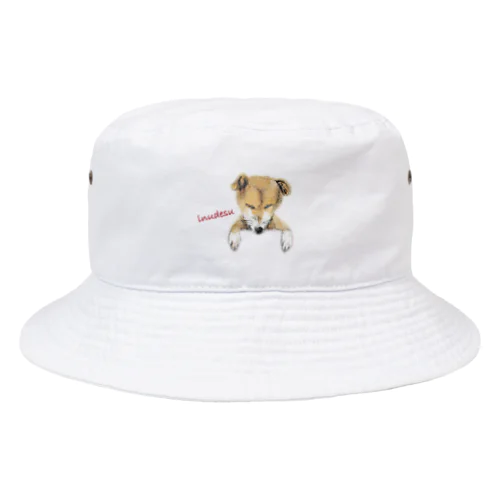 inudesu　文字赤 Bucket Hat