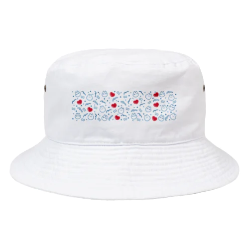 ねこ.ハート.リボン02 グラス Bucket Hat