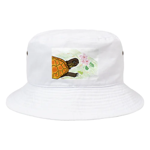 クサガメと花 Bucket Hat