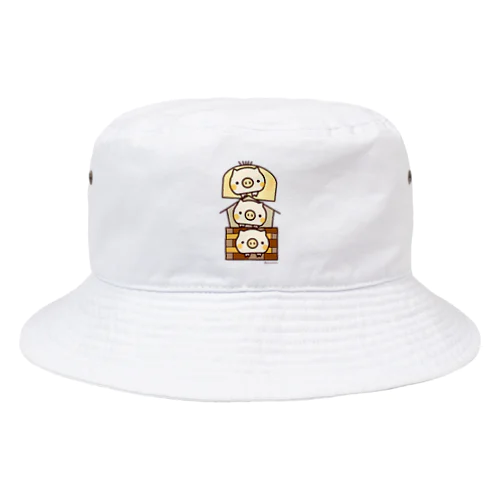 三匹の仲良し子ブタくん Bucket Hat