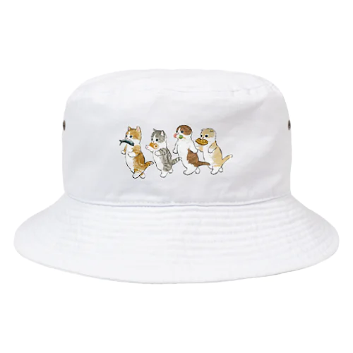 花より団子にゃん Bucket Hat