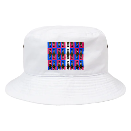 大口真神_CHECK_bluepink Bucket Hat