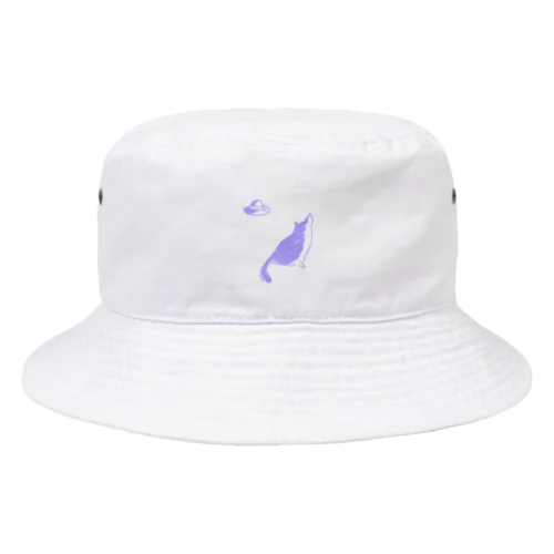 猫と帽子(紫) Bucket Hat
