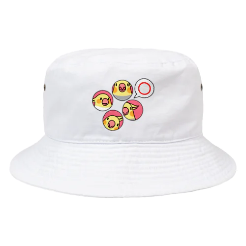 オカメインコまる〇【まめるりはことり】 Bucket Hat