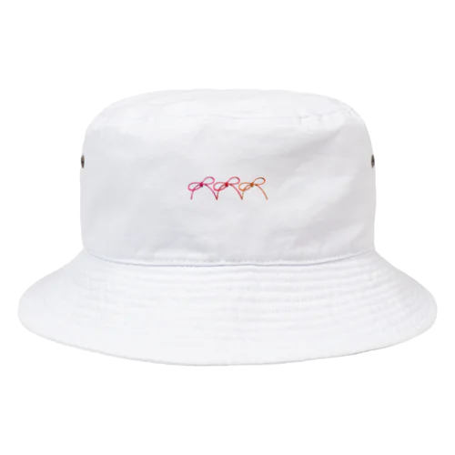 あか三連ちょうちょ結び（よこ） Bucket Hat