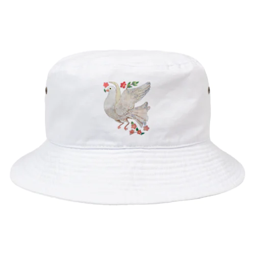 しろい　とり　ハト Bucket Hat